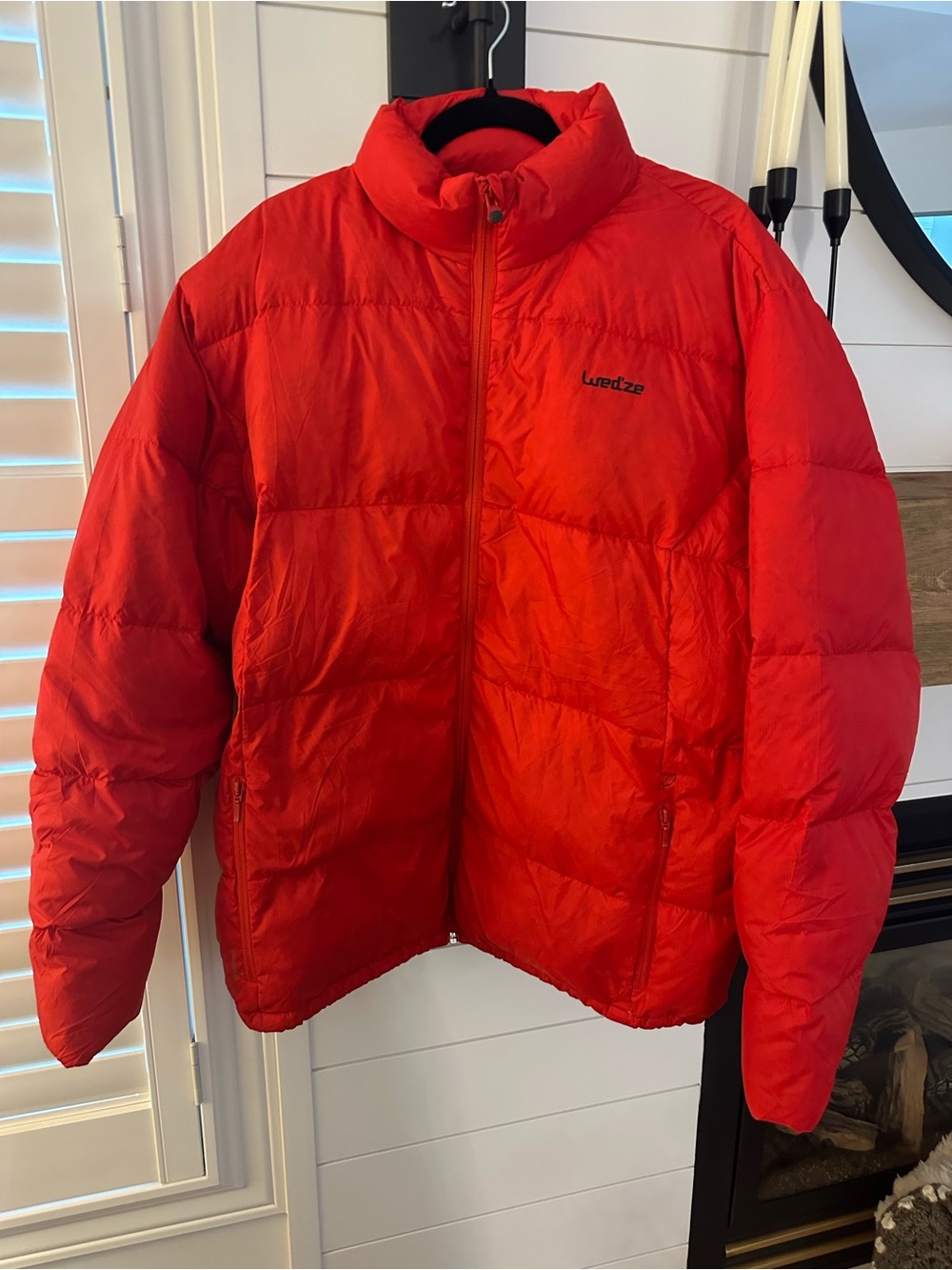 Men's DOWN FILLED Red Puffer Jacket - Insulated Winter Coat
